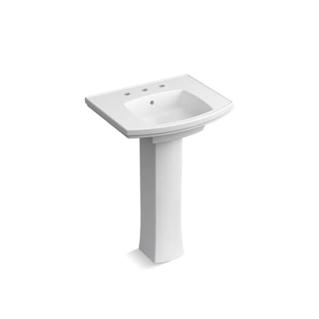 Kohler Kelston Pedestal Bathroom Sink With 8" Centerset Faucet Holes 24050-8-0